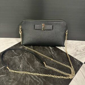Miztique Black and Gold Crossbody Bag with Chain